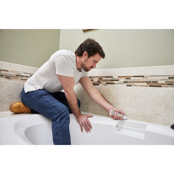 Silicone Ii GE Advanced Silicone White Silicone 2 Kitchen and Bath Caulk Sealant 2.8 oz - GE281
