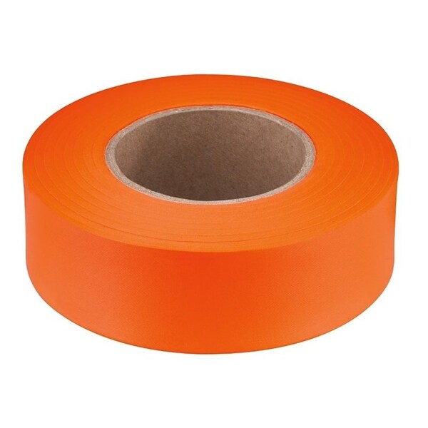 Empire Flagging Tape, 200 ft L, 1 in W, Orange, Plastic - 77-002