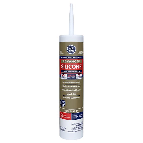 Silicone Ii GE Advanced Clear Silicone 2 Kitchen and Bath Caulk Sealant 10.1 oz - GE5040