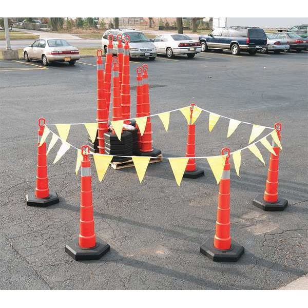 Cortina Safety Products Traffic Control Kit, HDPE/ Recycled Rubber, 72" Height, 48" Length, 1,100 lb - 03-765RBC