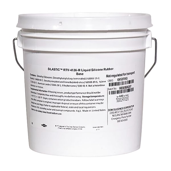 Dow Base and Curing Agent, 4 kg, Bottle, Blue Green, Silicone Base, RTV-4136-M - 4107143