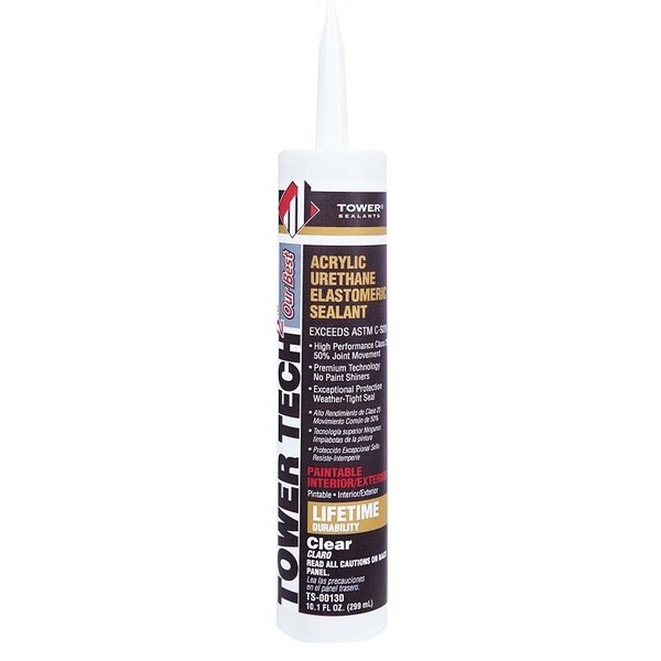 Tower Sealants Tower Tech2 Acrylic Urethane Sealant, Translucent, 7 to 14 days Curing, 10.1 fl-oz Cartridge - TS-00130