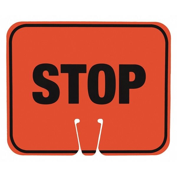 Zoro Select Traffic Cone Sign, ABS Plastic, 10 1/2 in Height, 12 1/2 in Length, 1 lb, Orange/Black - 03-550-ST