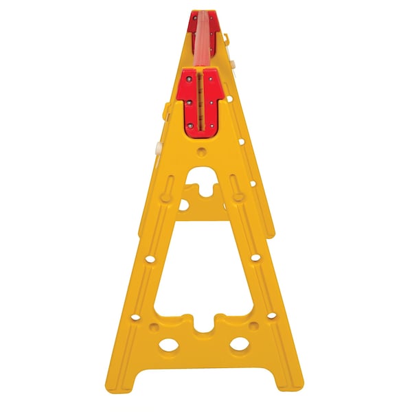 Vestil A-Frame Barricade, 44.5W x 19.5L x 31.75H, Plastic, 31.75 Height, 19.5 Length, 9, Yellow/Orange - AFB-44