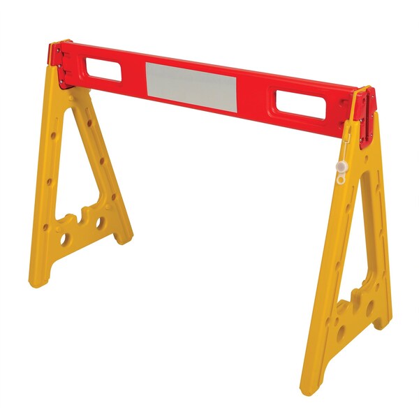 Vestil A-Frame Barricade, 44.5W x 19.5L x 31.75H, Plastic, 31.75 Height, 19.5 Length, 9, Yellow/Orange - AFB-44