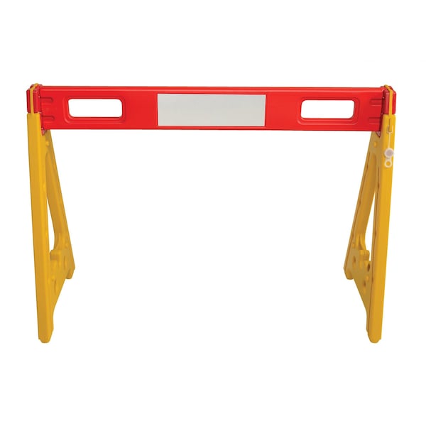 Vestil A-Frame Barricade, 44.5W x 19.5L x 31.75H, Plastic, 31.75 Height, 19.5 Length, 9, Yellow/Orange - AFB-44