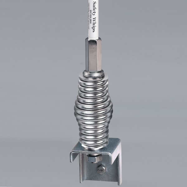 Safetywhips Warning Whip Base, Steel, 4.875 Length, 1/2 inch Lock washer & Hex nut. - 519.30BNP