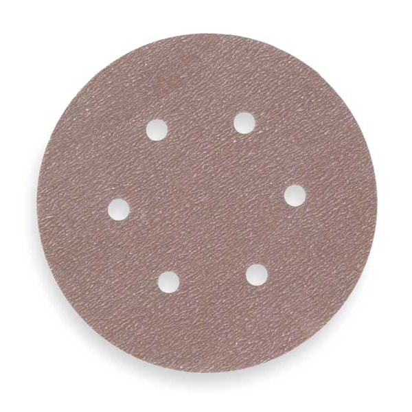 Norton Abrasives PSA Disc Roll, 6 Hole, 6in, P80G, AlO - 66261131515
