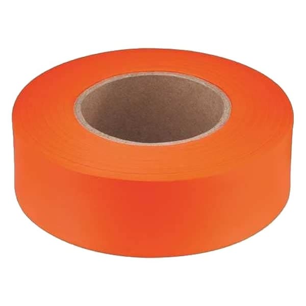 Empire Flagging Tape, 600 ft L, 1 in W, Orange, Plastic - 77-062