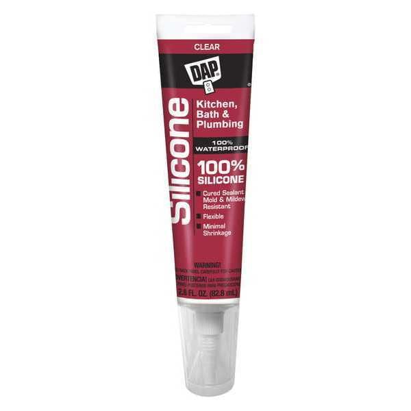 Dap Silicone Sealant, 3 oz, Tube, Clear, Silicone Base, Commercial Kitchen - 00751