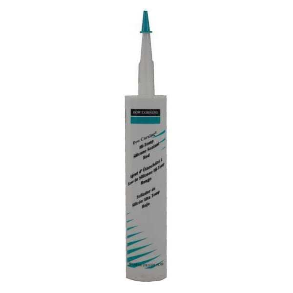 Dowsil Silicone Sealant, 10 oz, Cartridge, Red, Silicone Base, Hi-Temp - 4045040