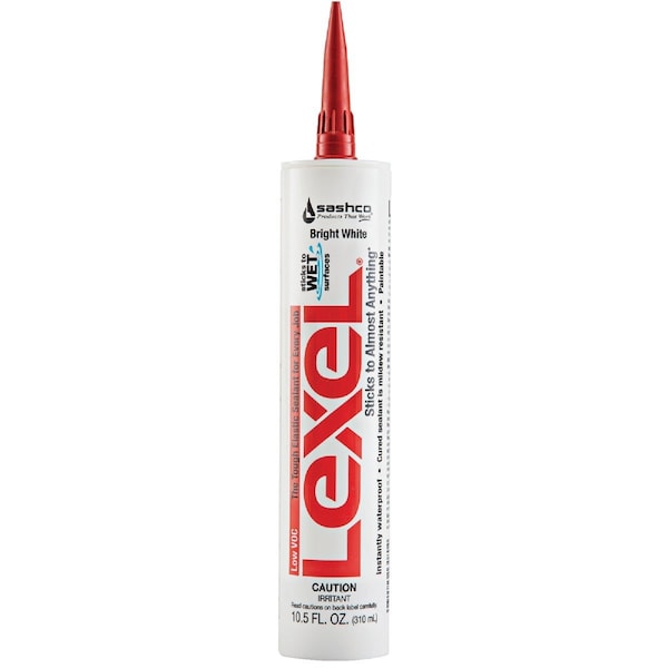 Sashco Lexel 10.5 Oz. Caulk Polymer Sealant, Bright White - 13030