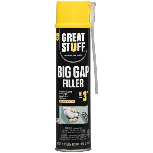 Dow Great Stuff Triple Expanding Foam Sealant, Yellow, 20 oz, Can - 157913