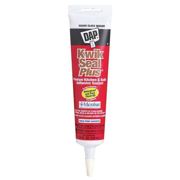 Dap Acrylic Latex Sealant, 6 oz, Tube, Biscuit, Acrylic Latex Base, Kwik Seal Plus - 18539