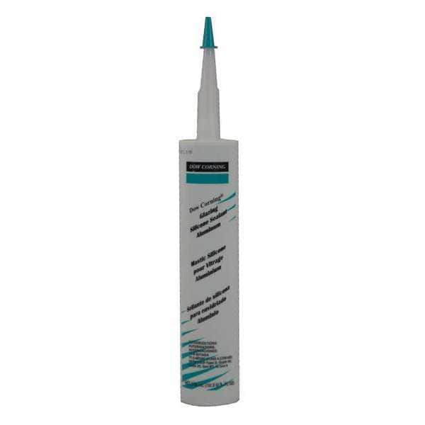 Dowsil Silicone Glazing Sealant, 10 oz, Cartridge, Aluminum Gray, Silicone Base, Glazing - 4045025