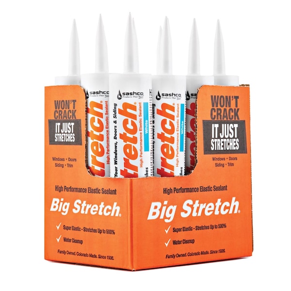 Big Stretch Sashco Big Stretch White Elastomeric Acrylic Latex Door/Siding/ Window Caulk 10.5 oz - 10016