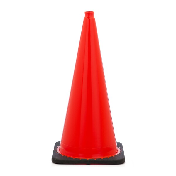 Mutual Industries Traffic Cone, Plastic, 28 Inch Height, 12 Inch Length, 10 pounds, Orange - 17722-28-10