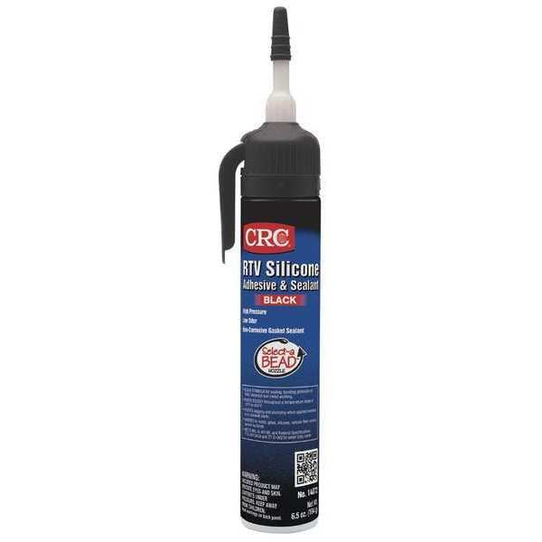 Crc RTV Silicone Sealant, 6.5 oz, Black, Temp Range -30 to 450 Degrees F - 14072