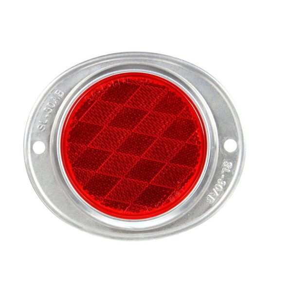 Truck-Lite Signal-Stat, Round, Red, Reflector, Silver Aluminum 2 Screw Or Bracket Mount - 41