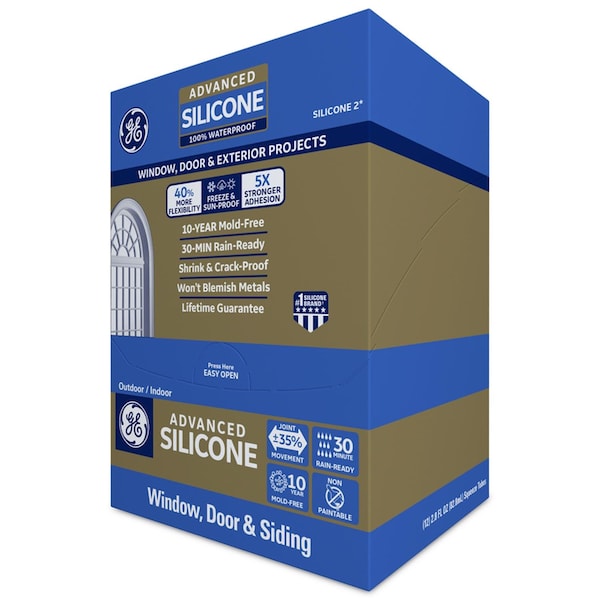 Ge GE Advanced Clear Silicone 2 Window and Door Sealant 2.8 oz - 2810435