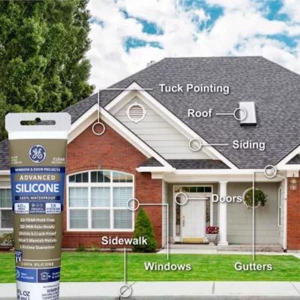 Ge GE Advanced Clear Silicone 2 Window and Door Sealant 2.8 oz - 2810435