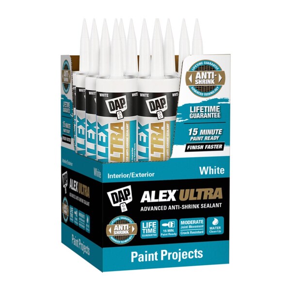 Dap DAP Alex Ultra White Elastomeric Acrylic Latex All Purpose Waterproof Sealant 10.1 oz - 7079818200
