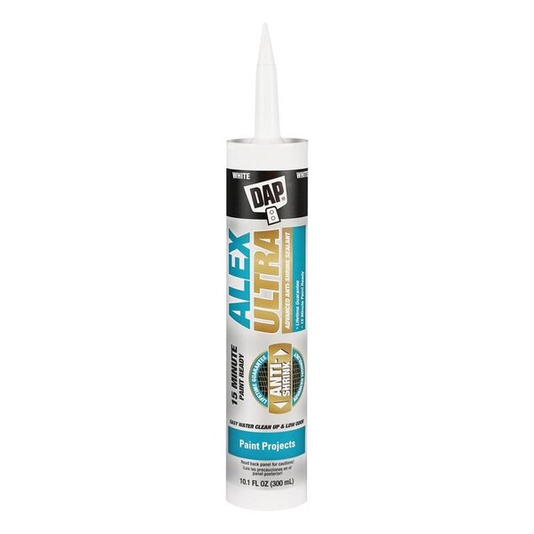 Dap DAP Alex Ultra White Elastomeric Acrylic Latex All Purpose Waterproof Sealant 10.1 oz - 7079818200
