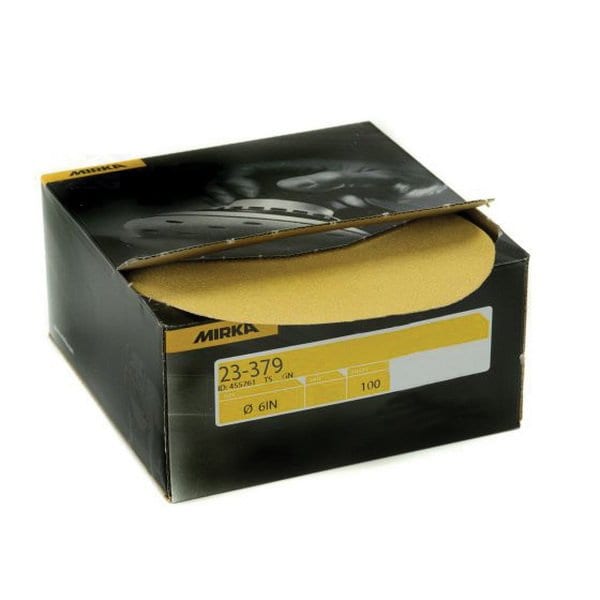 Mirka Abrasives GOLD 6in PSA P100, 100 Discs/ABX, 100PK - 23-379-100