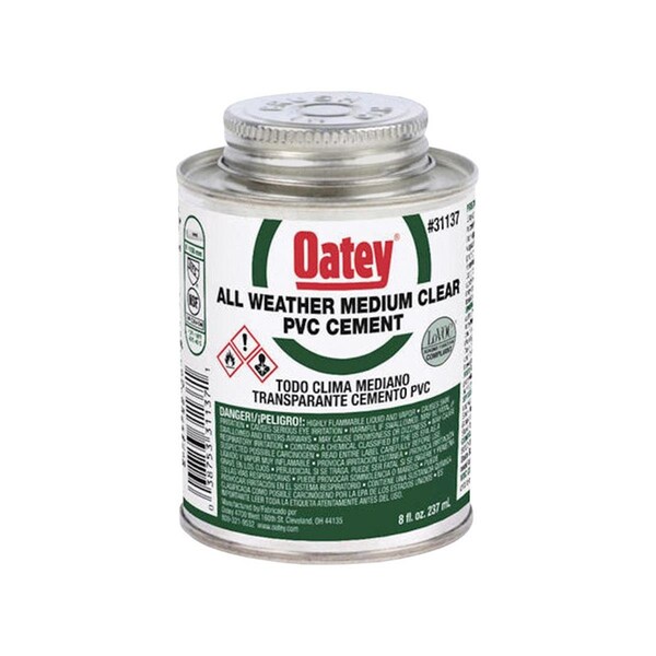 Oatey 8 oz Medium PVC All Weather Cement, Clear, 12PK - OA4975