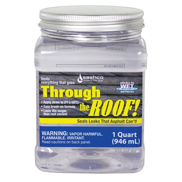 Through The Roof Sashco Through The Roof Gloss Clear Synthetic Rubber Roof Sealant 29 oz - 14003