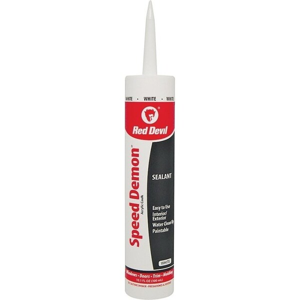 Red Devil SPEED DEMON 0 GeneralPurpose Acrylic Caulk, White, 40 to 90 deg F, 101 floz Cartridge - 736