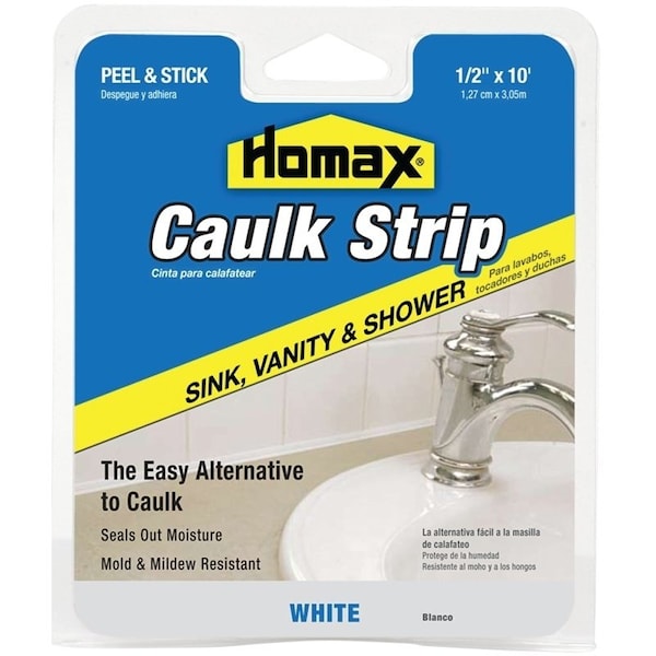 Homax Caulking Strip, White, 120 deg F - 34038