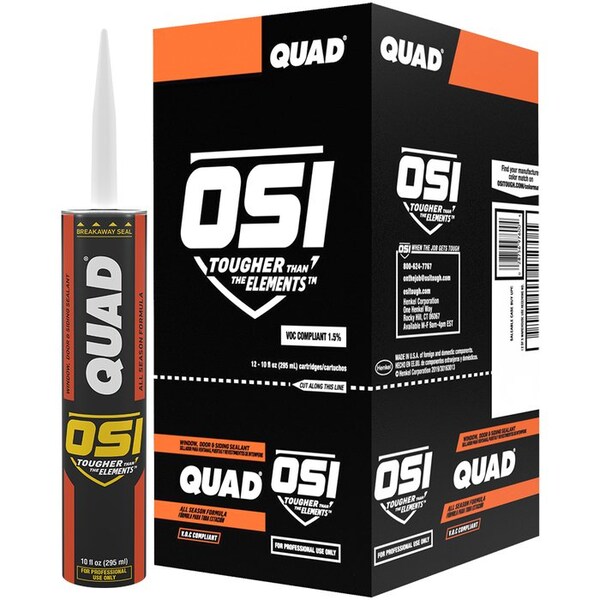 Osi 10 Oz Light Gray Quad Window, Door, & Siding Sealant, Low VOC - 1637251