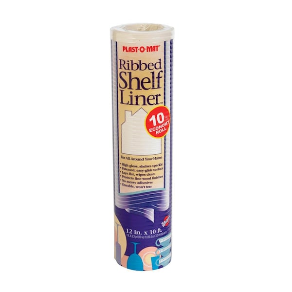 Homecare Products 12 in. x 10 ft. Bisque Ribbed Non-Adhesive Shelf Liner - HO3307149