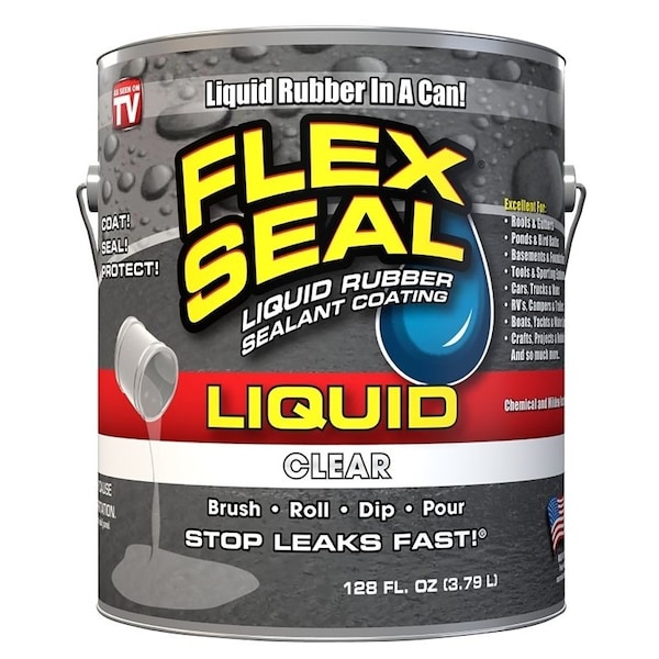Flex Seal LFSCLRR01 Rubber Sealant Clear, Clear, 1 gal, Can - US855CLR01-2