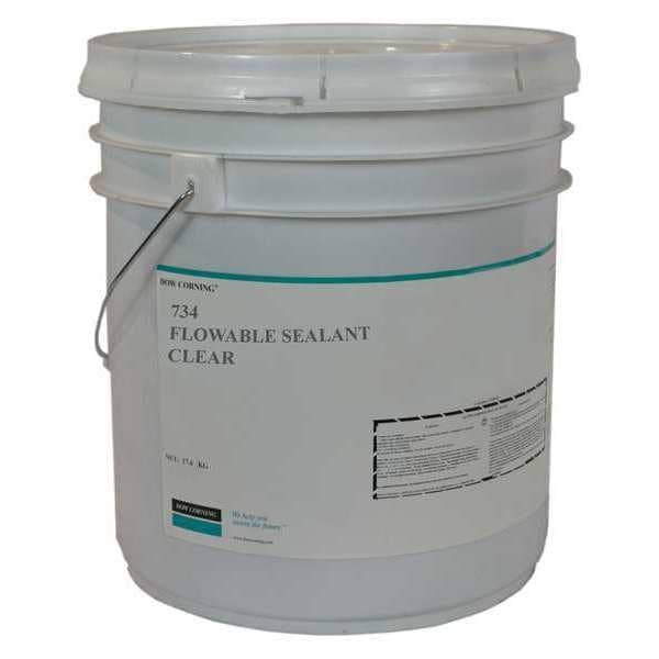 Dowsil Flowable Sealant, 18 kg, Pail, Clear, Silicone Base, 734 - 4102353