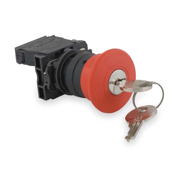 Botón de paro de emergencia Schneider Electric, 22 mm, 1NA/1NC, Rojo - XB5AS9445