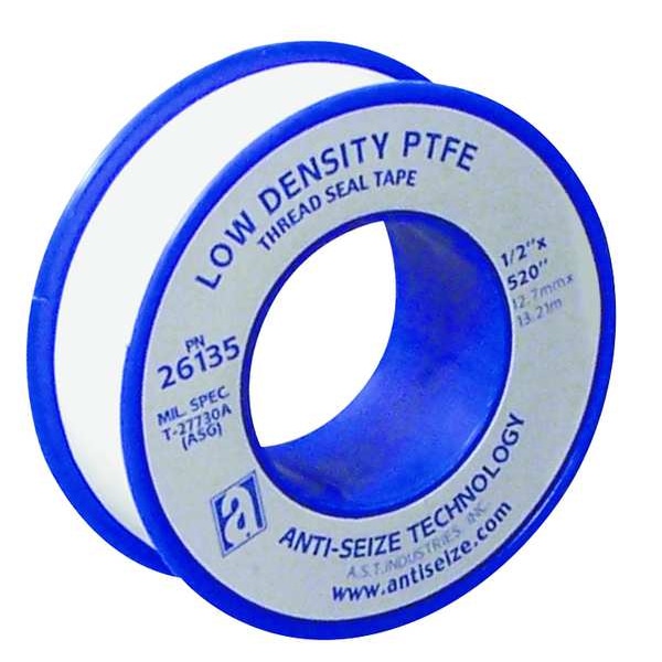 Anti-Seize Technology Thread Sealant Tape, Poly-Temp, Low Density, 1/2 in x 43 ft, White - 26135