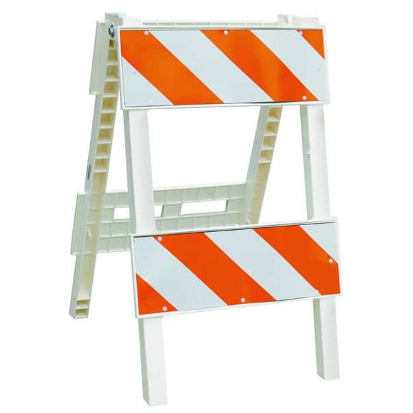 Zoro Select Type 2 Folding Barricade, Polypropylene, High-Intensity Prismatic, 40 in Height, 40 in Length - 97-01-002-01