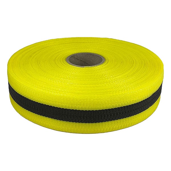 Zoro Select Barricade Tape, No Legend, Black/Yellow, 2 in Wide x 200 ft Length, Polypropylene, 21 mil - 15Y446
