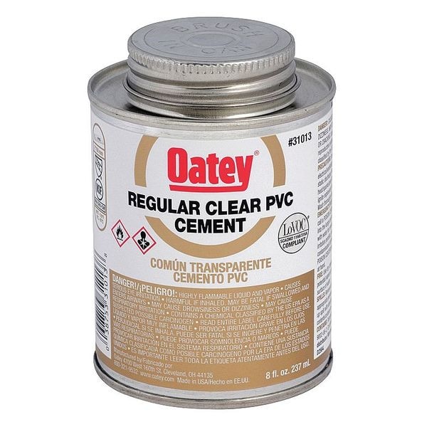 Oatey PVC Cement, Low VOC, 8 oz., Clear - 31013