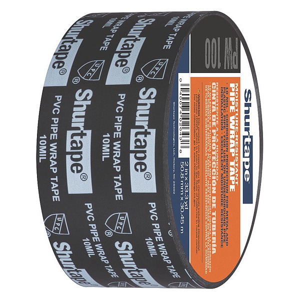 Shurtape Pipe Sealant Tape, Black, PVC, 1199" L - PW 100