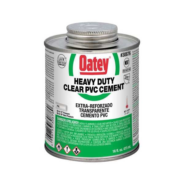 Oatey Cement, Low VOC, 16 oz., Clear - 30876
