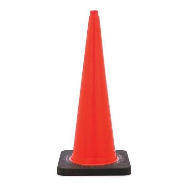 Zoro Select Traffic Cone, PVC, Non-Reflective, 36 in Height, 12 lb, Orange - RS90070CT