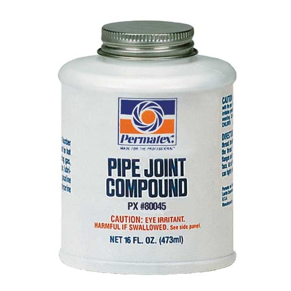 Permatex Pipe Thread Sealant 16 fl oz, Brush-Top Can, Pipe Joint Compound, Black, Liquid - 80045