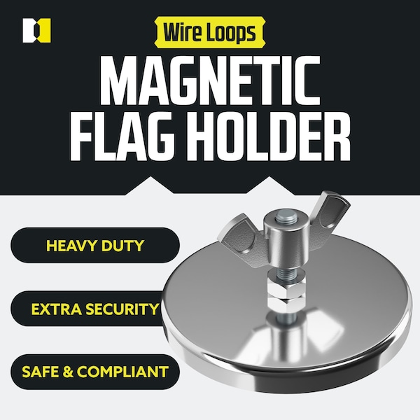 Dc Cargo Magnet for Safety Flag with Wire Loop, 2PK - SFWLMG-2