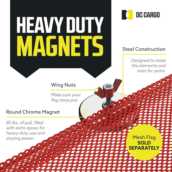 Dc Cargo Magnet for Safety Flag with Wire Loop, 2PK - SFWLMG-2