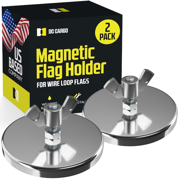Dc Cargo Magnet for Safety Flag with Wire Loop, 2PK - SFWLMG-2