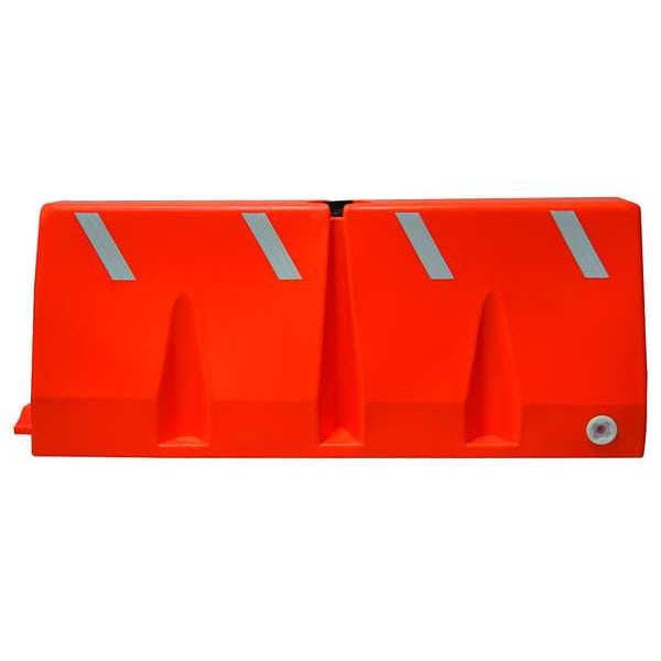 Zoro Select Jersey Barrier Polycade Traffic Barrier, Plastic, 62 1/4 in W x 24 in H, Orange - TB-5-10