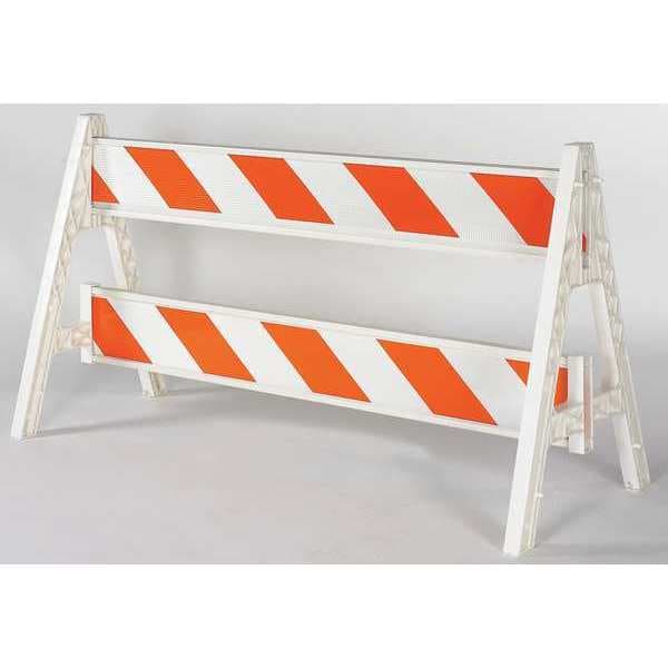 Zoro Select A-Cade Barricade Kit, Polypropylene, Engineer, 40 in Height, 96 in Length, 34 lb, Orange/White - 97-01-004-013